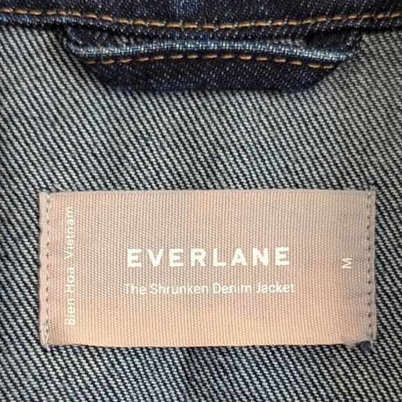 Everlane The Shrunken Denim Jacket 100% Cotton Women's M - Picture 6 of 7